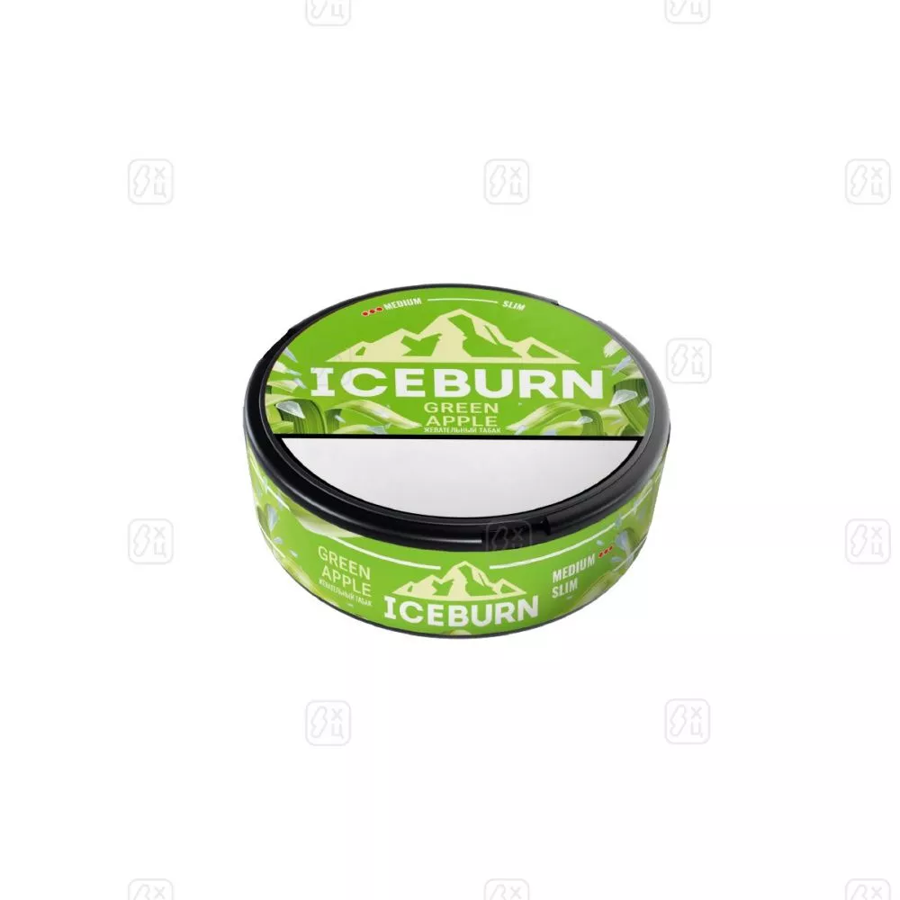 Жевательный_табак_«Iceburn»_slim_medium_«Green_Apple»