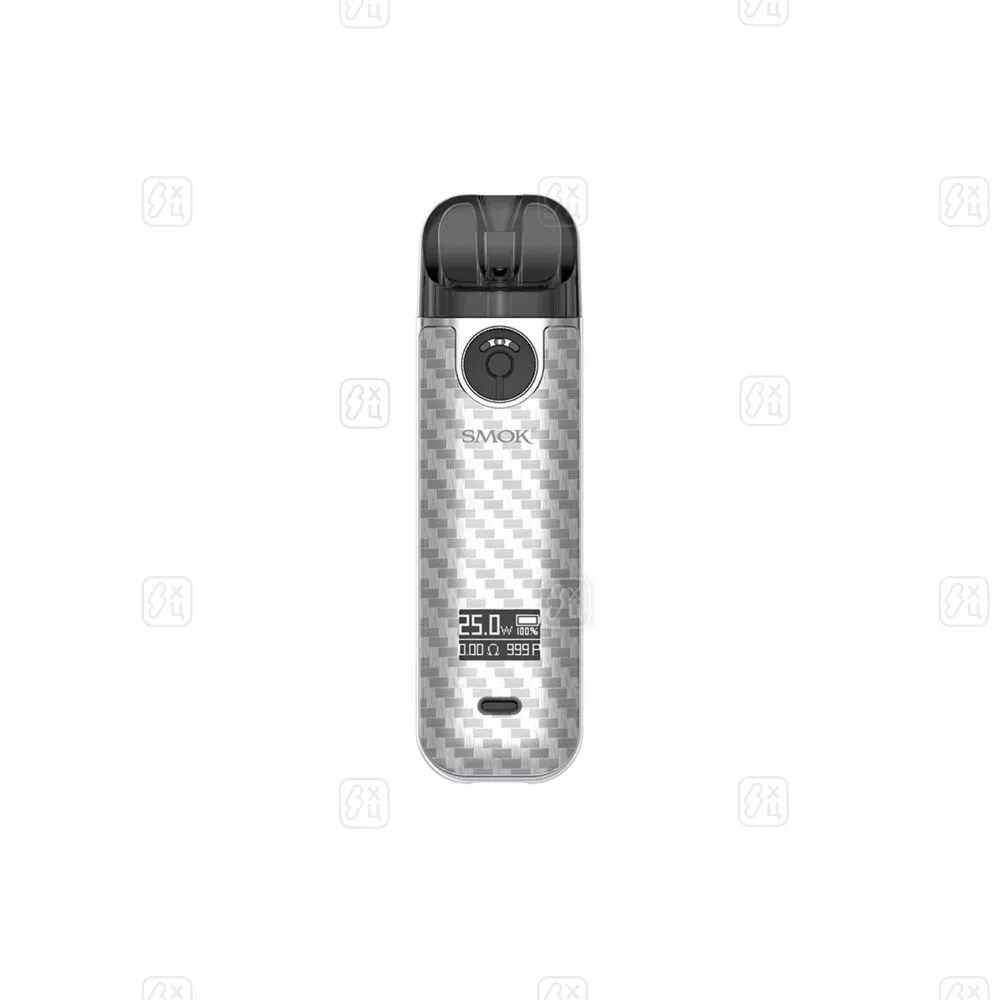 158_POD_система_SMOK_Novo_4_Pod_Kit_Silver_Carbon_Fiber_Серебряное