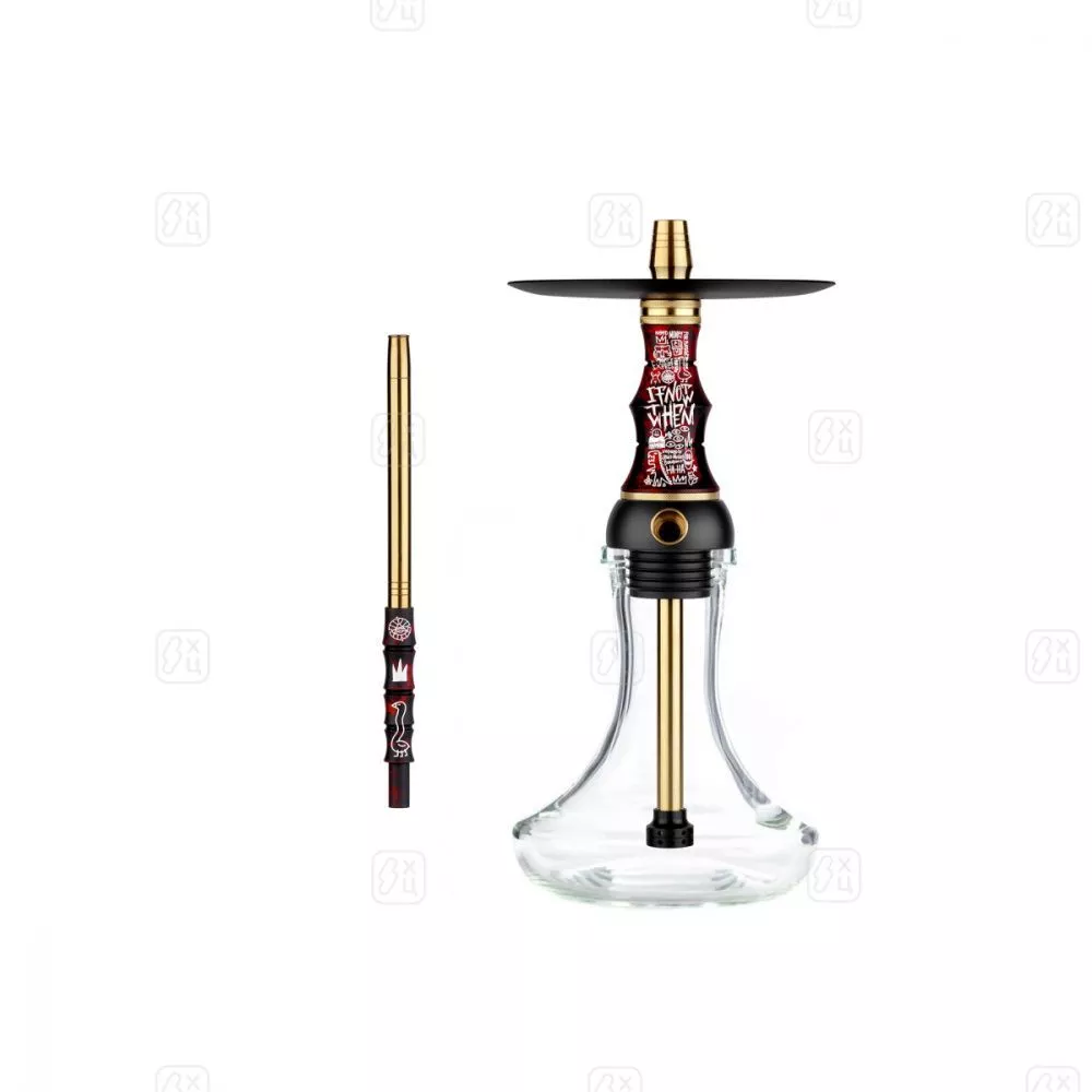 Кальян_Alpha_Hookah_BEAT_VNDL_Red_+_Колба_CRAFT_MINI_Прозрачная