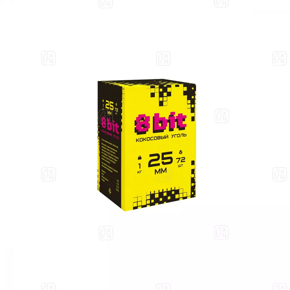 Уголь 8 Bit 25mm (1кг 72шт)