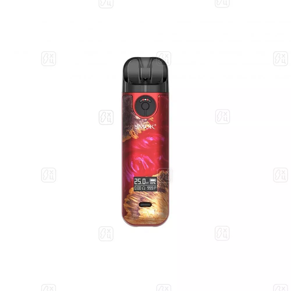 154_POD_система_SMOK_Novo_4_Pod_Kit_Red_Stabilizing_Wood_Красная