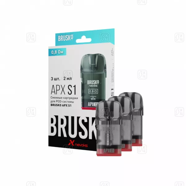 120_Сменные_картриджи_BRUSKO_APX_S1,_0_8_Ом,_2_мл_,_упак_3_шт_