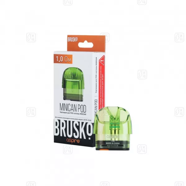 184_Сменные_картриджи_Brusko_Minican,_3_0_мл,_1_0_Ом_зеленый_1шт