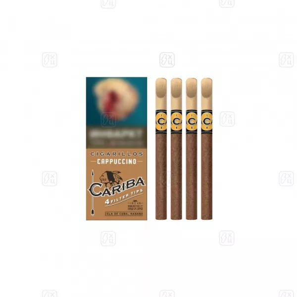 135_Сигариллы_c_деревянным_мундштуком_CARIBA_Cappuccino_пачка_4шт