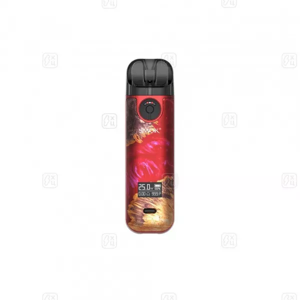 154_POD_система_SMOK_Novo_4_Pod_Kit_Red_Stabilizing_Wood_Красная